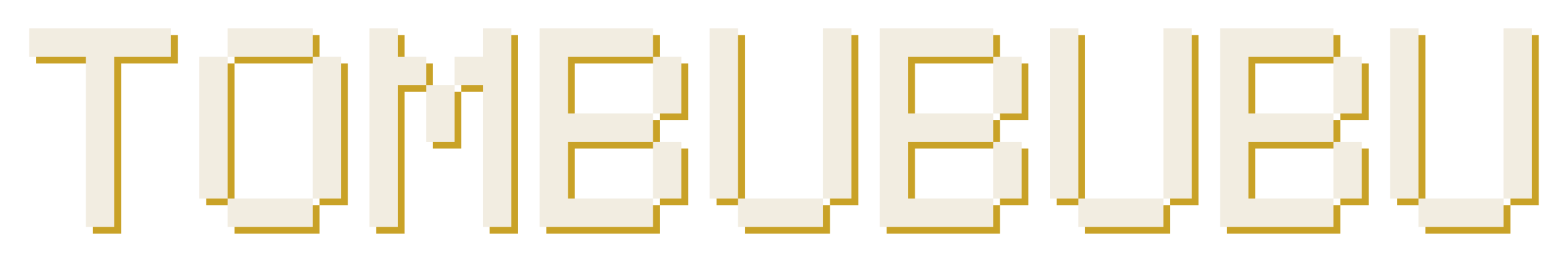 ドット文字のロゴ「TOMBUBUBU」